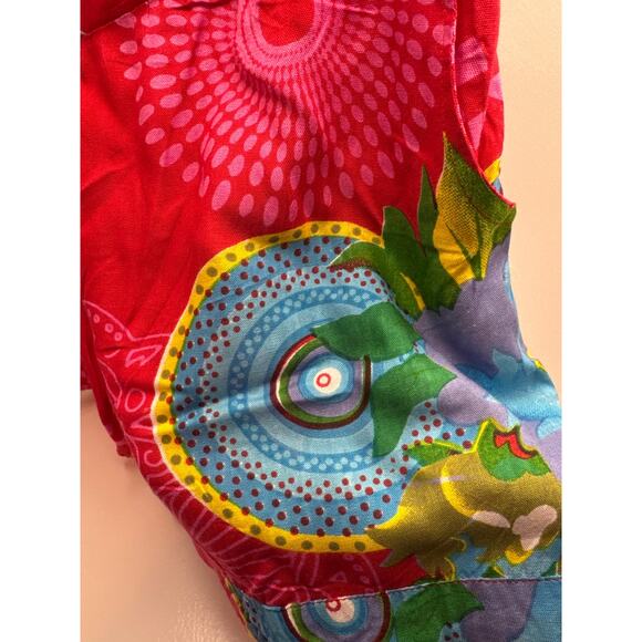 Junglee Billee Boho Red Multicolor Print Shorts Size L/XL Flowy Airy - Picture 6 of 6